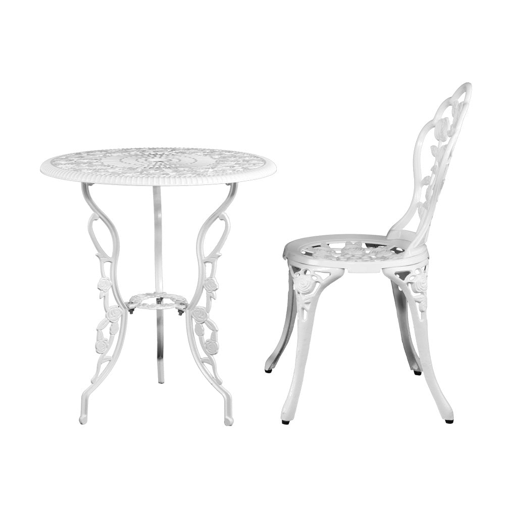 3Pc Outdoor Bistro Set - Rose White