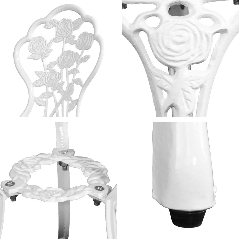 3Pc Outdoor Bistro Set - Rose White