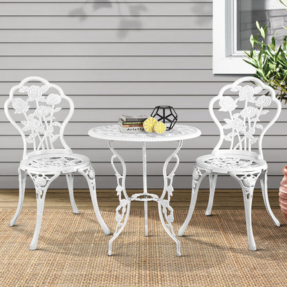 3Pc Outdoor Bistro Set - Rose White