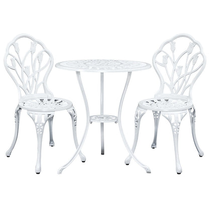 3Pc Outdoor Bistro Set - Tulip White