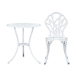 3Pc Outdoor Bistro Set - Tulip White