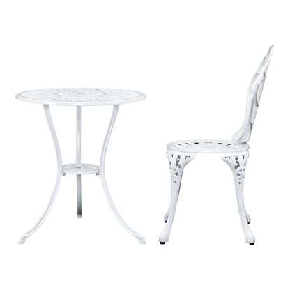 3Pc Outdoor Bistro Set - Tulip White