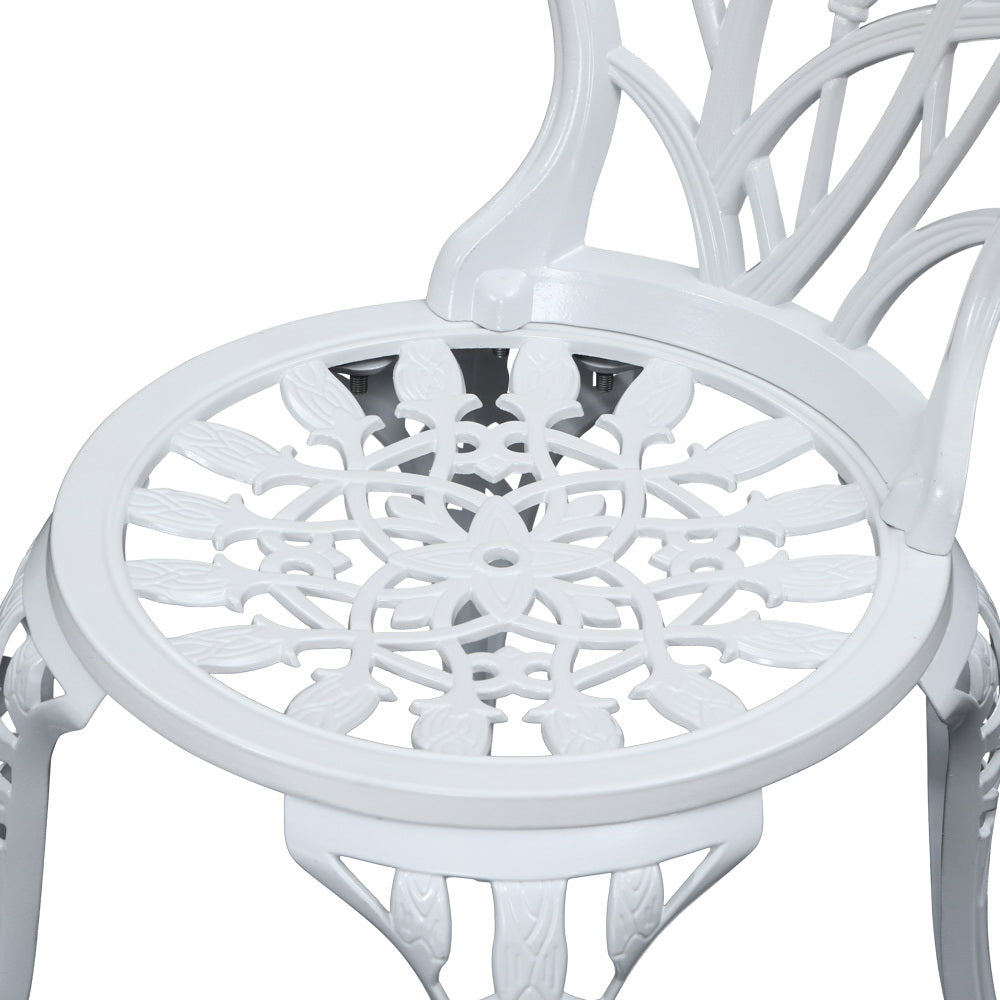 3Pc Outdoor Bistro Set - Tulip White