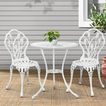 3Pc Outdoor Bistro Set - Tulip White