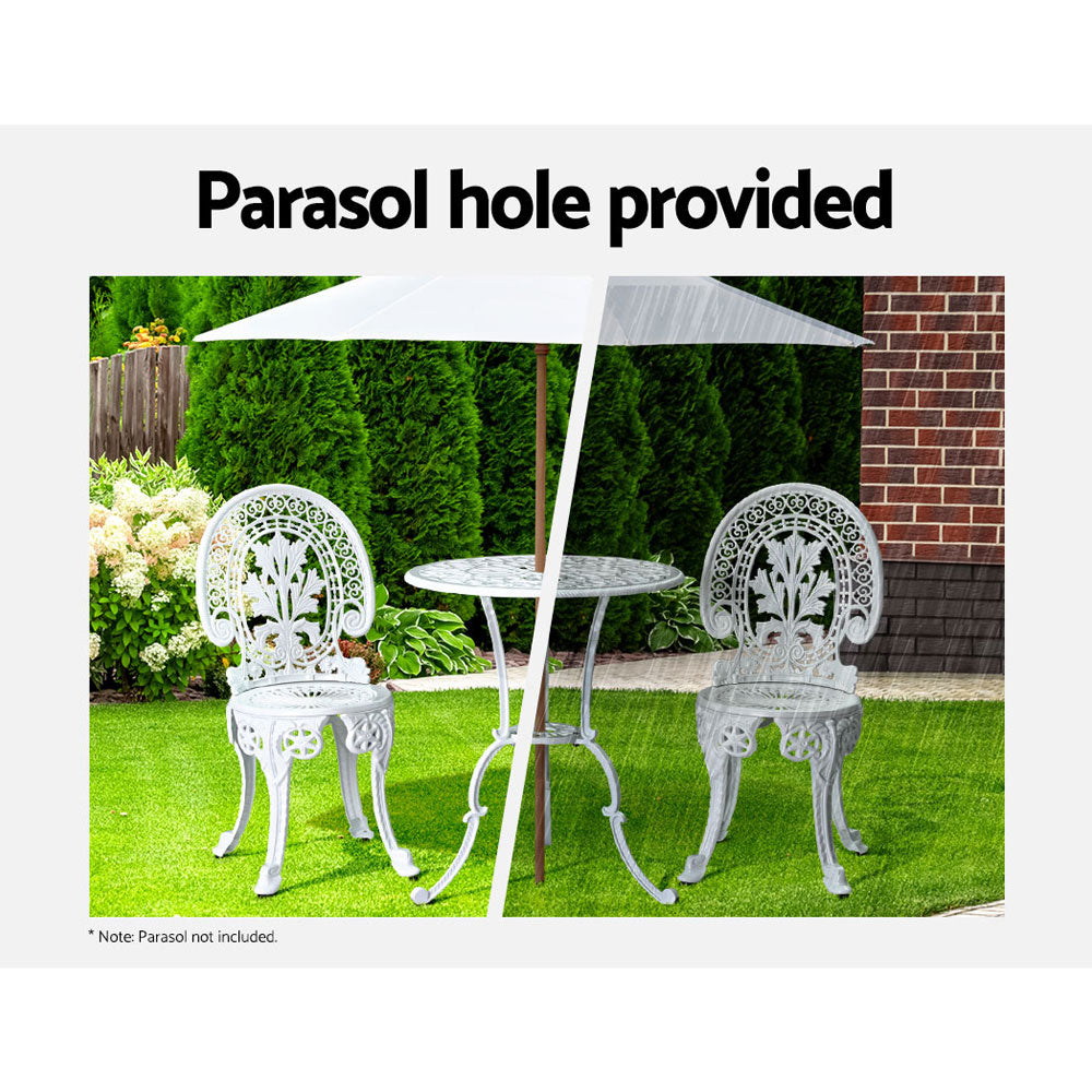 3Pc Patio Bistro Set - Aluminium Bronze