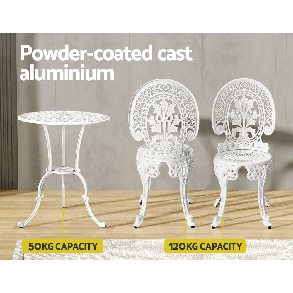 3Pc Patio Bistro Set - Aluminium Bronze