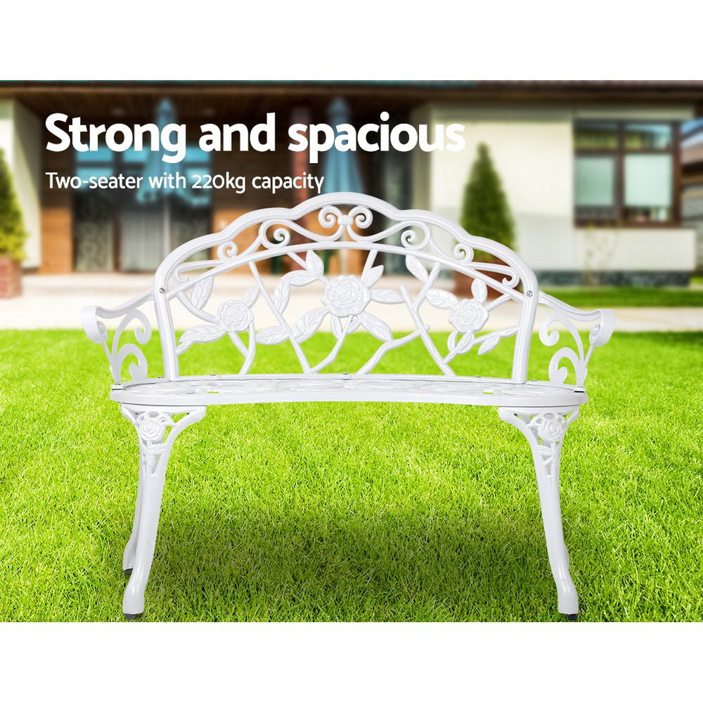 Outdoor Garden Bench - Vintage White