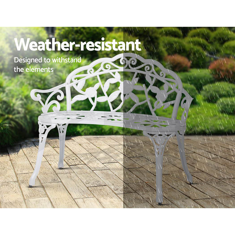 Outdoor Garden Bench - Vintage White