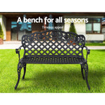 Garden Bench Patio Porch Park Lounge Cast Aluminium Outdoor Furniture