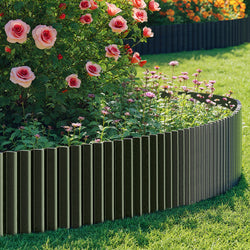Garden Edging 10mx30cm Lawn Edge Border Fence Steel Black
