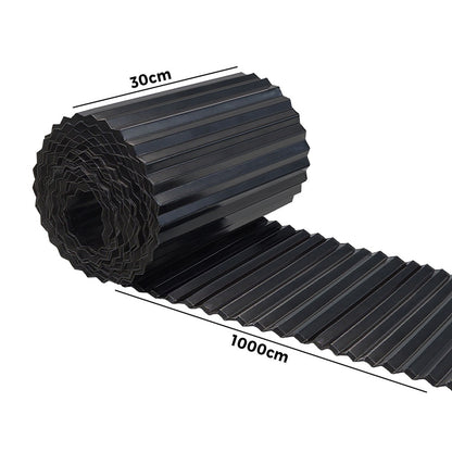 Garden Edging 10mx30cm Lawn Edge Border Fence Steel Black