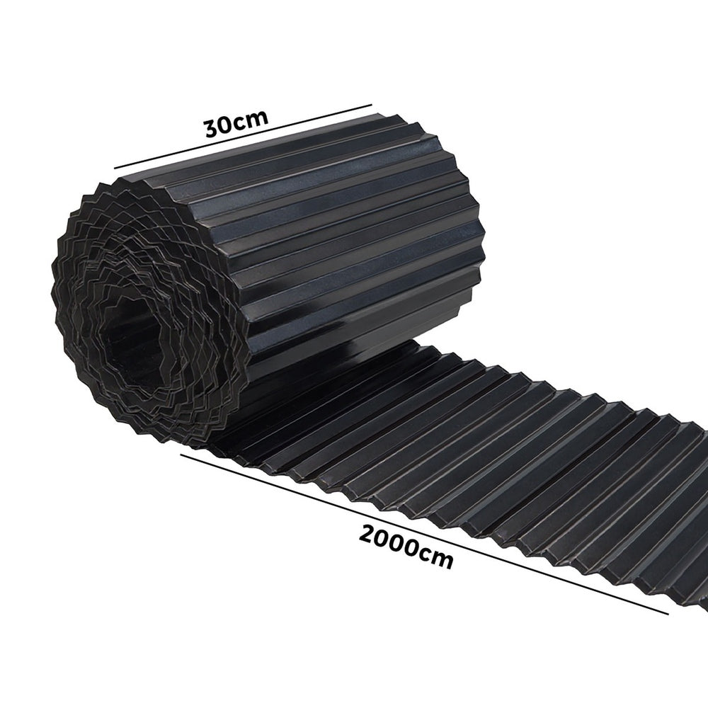 Garden Edging 10mx30cm Lawn Edge Border Fence Steel Black
