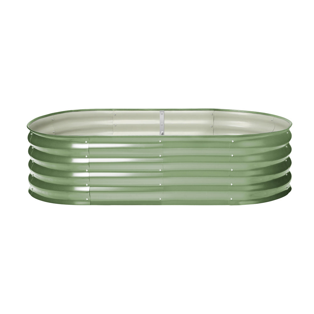 2x Garden Bed 320x80x42cm Planter Box Raised Container Galvanised Green