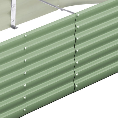 4x Garden Bed 240x80x42cm Planter Box Raised Container Galvanised Green