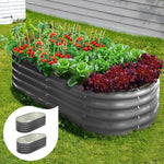 2X Garden Bed Galvanised Raised Garden Bed 160X80X42CM