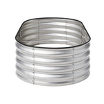 Outdoor Garden Bed Oval Galvanised Steel 160x80x42cm Silver