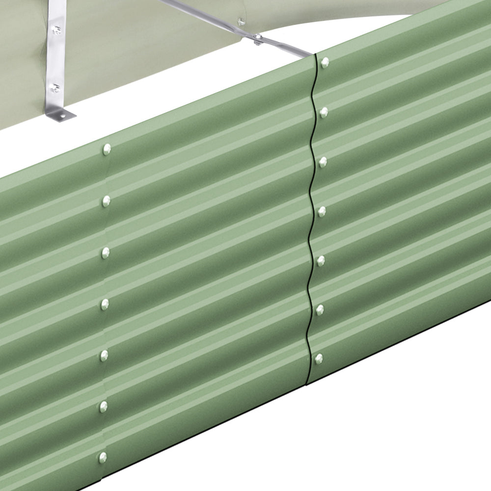 3x Garden Bed 160x80x42cm Planter Box Raised Container Galvanised Green