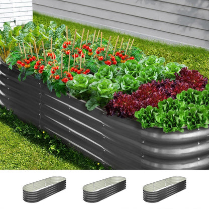 2X Garden Bed Galvanised Raised Garden Bed 240X80X42CM