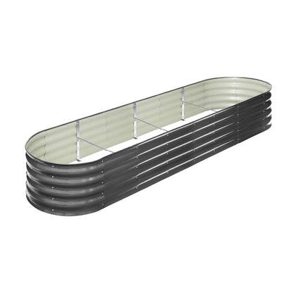 Set of 3 Galvanised Steel Garden Beds – 320x80x42cm