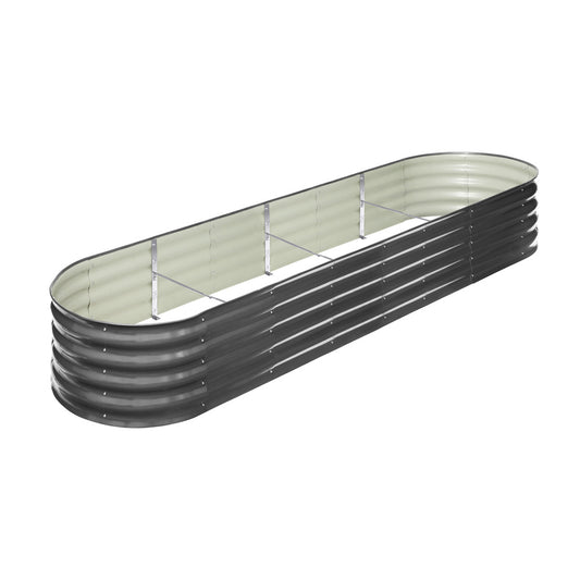 Set of 3 Galvanised Steel Garden Beds – 320x80x42cm