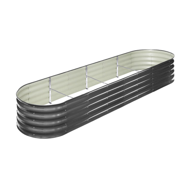  Set of 3 Galvanised Steel Garden Beds – 320x80x42cm