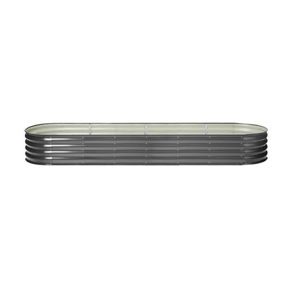 Set of 3 Galvanised Steel Garden Beds – 320x80x42cm