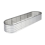 Garden Bed Oval Galvanised Steel Container 240x80x56cm Silver