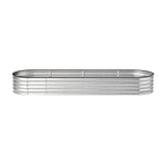 Garden Bed Oval Galvanised Steel Container 240x80x56cm Silver