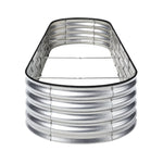 Garden Bed Oval Galvanised Steel Container 240x80x56cm Silver