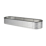 Garden Bed Oval Galvanised Steel Container 240x80x56cm Silver