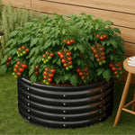 Garden Bed 90x45cm Galvanised Steel Round