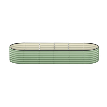 4x Garden Bed 240x80x56cm Planter Box Raised Container Galvanised Green