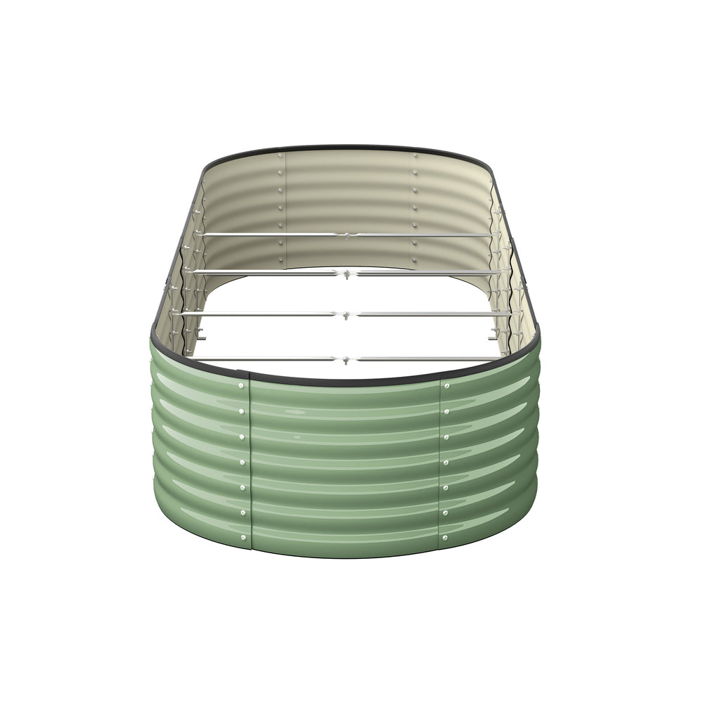 3x Garden Bed 240x80x56cm Planter Box Raised Container Galvanised Green