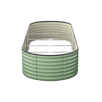 3x Garden Bed 240x80x56cm Planter Box Raised Container Galvanised Green