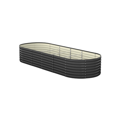 Set of 3 Galvanised Steel Raised Garden Beds – 240x80x56cm