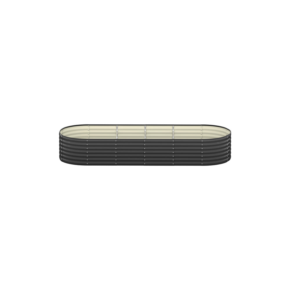 Set of 3 Galvanised Steel Raised Garden Beds – 240x80x56cm