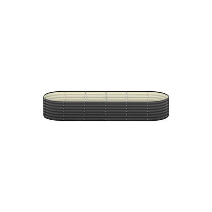 Set of 3 Galvanised Steel Raised Garden Beds – 240x80x56cm