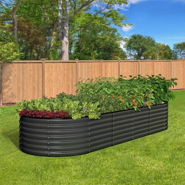  2-Pack Galvanised Steel Garden Beds – 240x80x56cm Heavy-Duty Planters