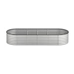 Garden Bed Oval Galvanised Steel Container 240x80x56cm Silver