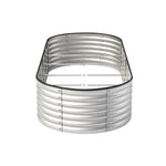 Garden Bed Oval Galvanised Steel Container 240x80x56cm Silver