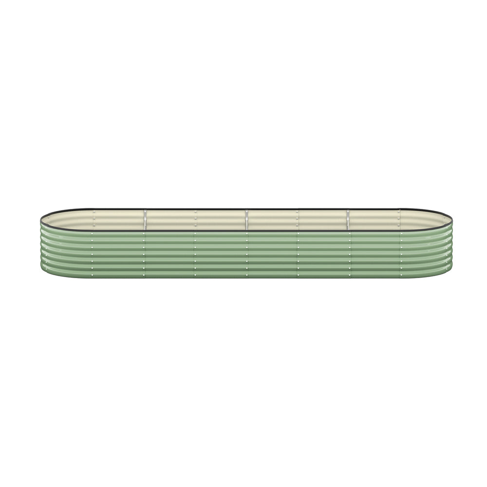 3x Garden Bed 320x80x56cm Planter Box Raised Container Galvanised Green