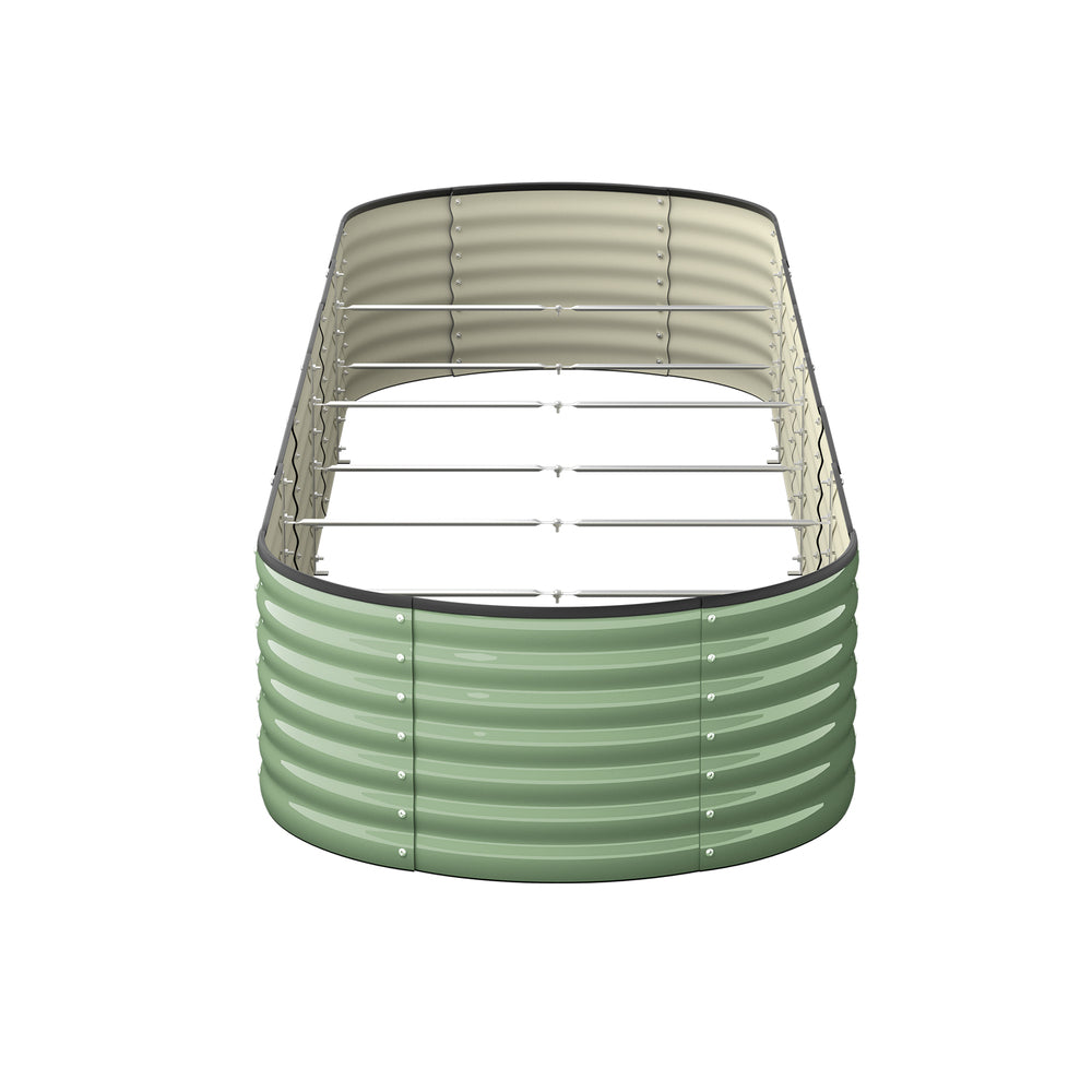 4x Garden Bed 320x80x56cm Planter Box Raised Container Galvanised Green
