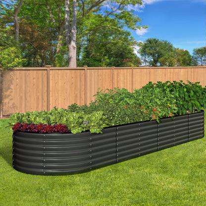 Raised Garden Bed Beds Kit Planter Oval Galvanised Steel