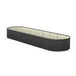 Set of 3 Galvanised Steel Garden Beds – 320x80x56cm