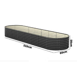 Set of 3 Galvanised Steel Garden Beds – 320x80x56cm