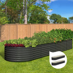 Set of 2 Galvanised Steel Garden Beds – 320x80x56cm