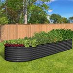 Set of 2 Galvanised Steel Garden Beds – 320x80x56cm