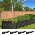 Garden Bed 320X80X56cm Galvanised Steel 4pcs