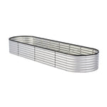Garden Bed Oval Galvanised Steel Container 240x80x56cm Silver