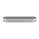 Garden Bed Oval Galvanised Steel Container 240x80x56cm Silver